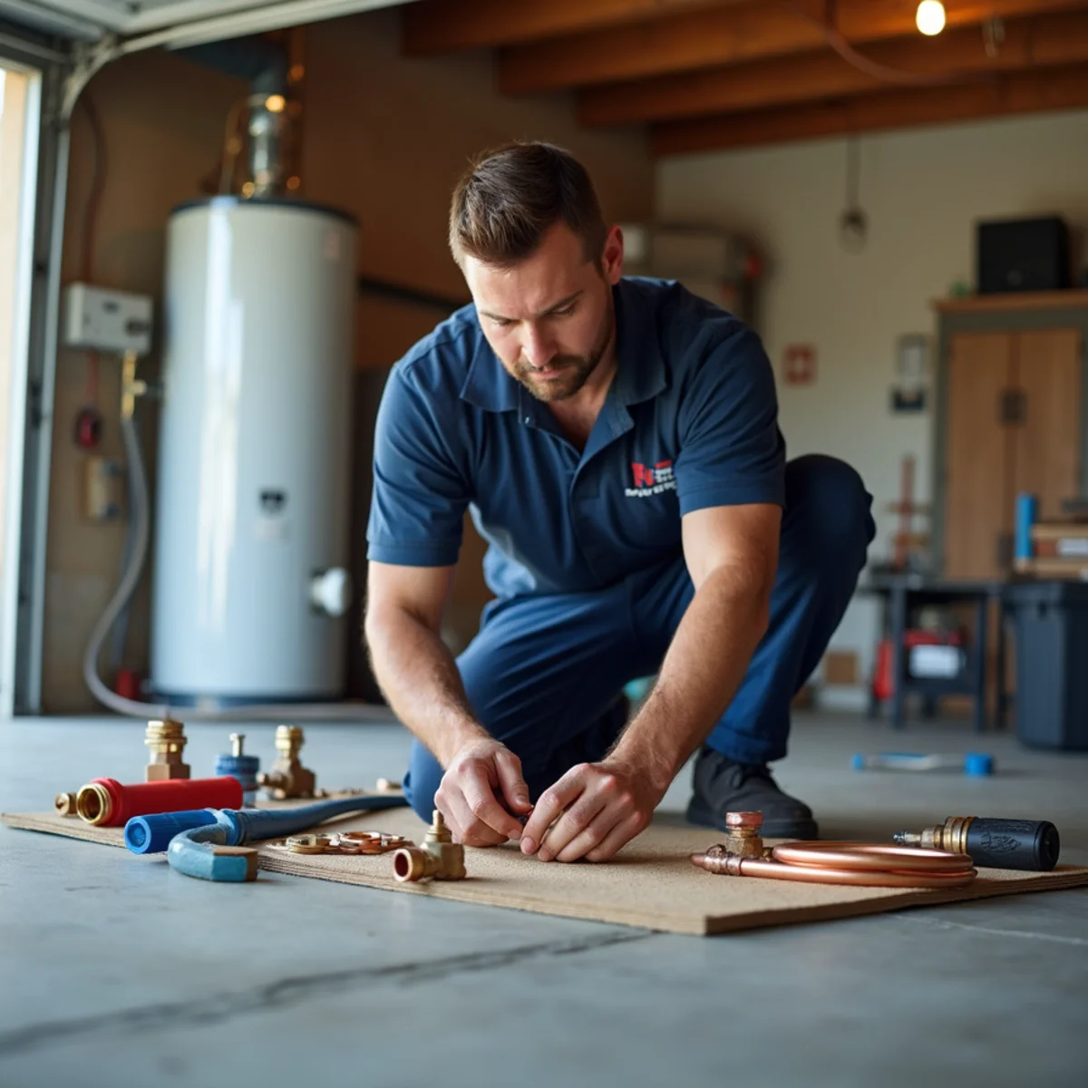 Riverside, CA plumber working on a residential water system